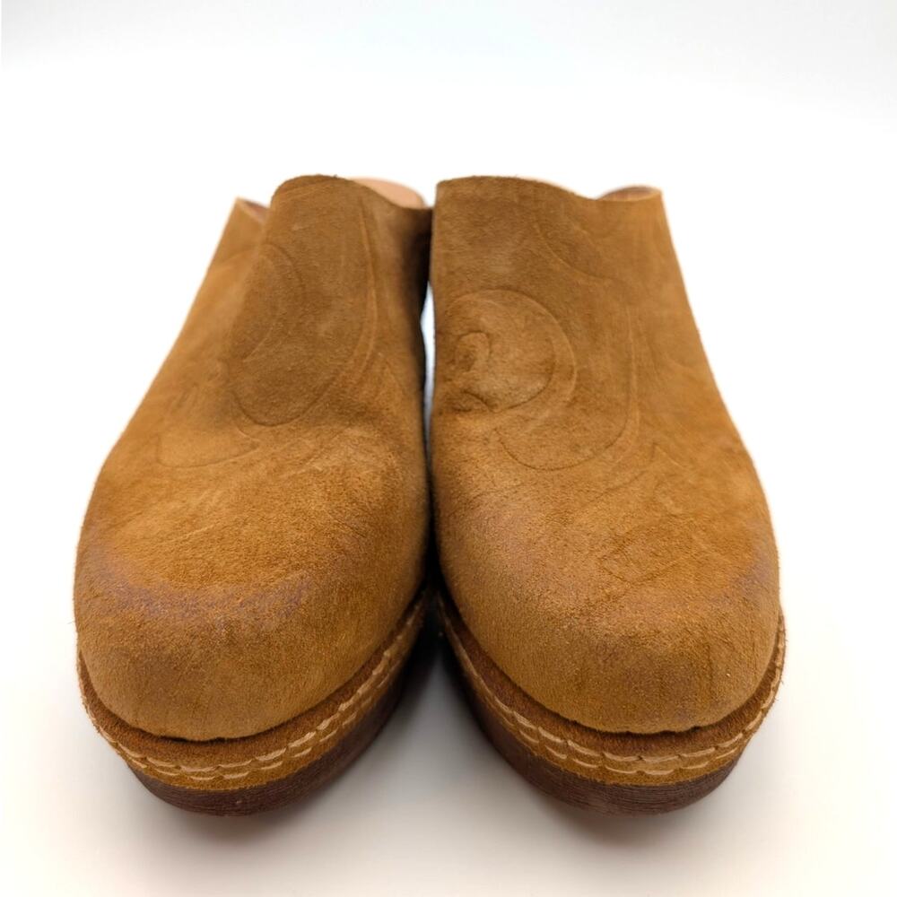 Antelope Sonja Clogs Suede Platform Block Heel Women's Brown Size US9.5 EU40 - Picture 2 of 12